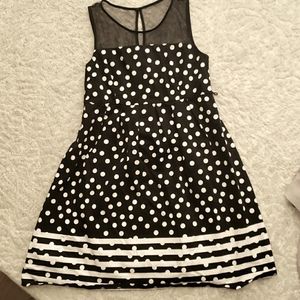 Black and white polka dot maternity dress